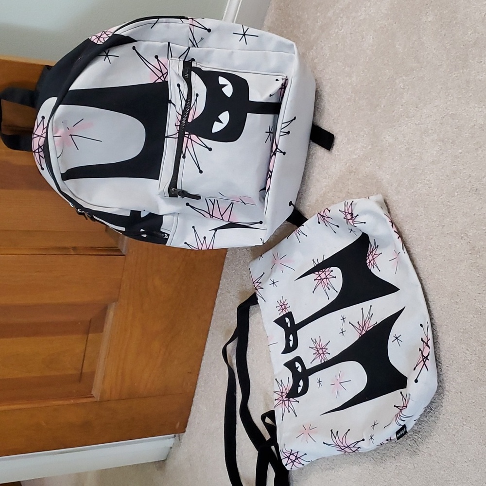 Society6 vintage inspired cat tote and backpack